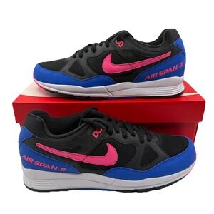 Nike Air Span II Running Shoes Mens 8 Black/Hyper Pink/Royal Sneakers AH8047-003